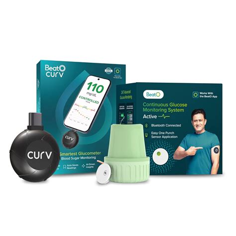 BeatO CURV Glucometer + CGM | Real-Time Sugar Monitoring | Android Type-C