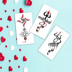 Vanvati Swastika, Trishul & Mahakal Temporary Tattoo For Male & Female ...