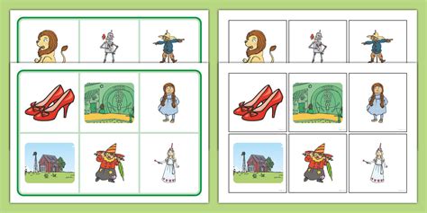 The Wizard of Oz Matching Cards and Board