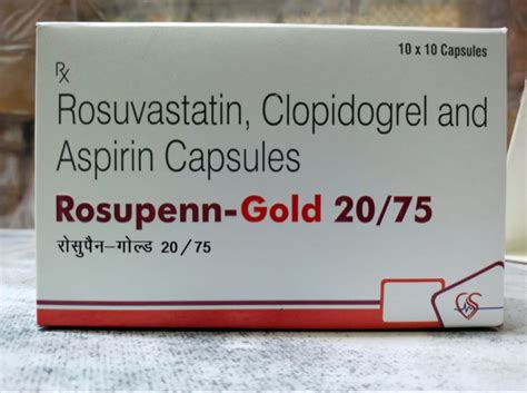 Like Rosuva gold 20,Rosuvastatin+Aspirin+Clopidogrel(20+75+75), 10 ...