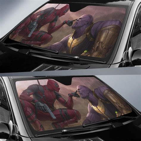 Deadpool Vs Thanos Car Sun Shade Custom Car Windshield Accessories | Fandom Gift