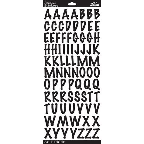 Sticko Alphabet Stickers-Black Marker | Michaels