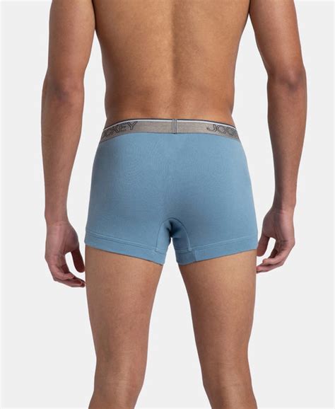 Buy Super Combed Cotton Rib Solid Trunk with Ultrasoft Waistband - Blue ...