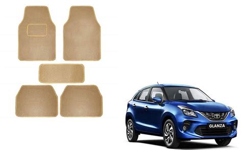 LuckShine Carpet Foot/Floor Mat Beige Set of 5 for Toyota Glanza ...