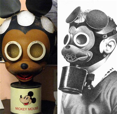 The Official Mickey Mouse Gas Mask from the 1940s. It was designed by ...