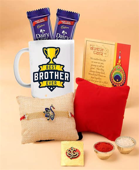 Rakshabandhan Rakhi Chocolate Mug Combo Pack, Best Brother Ever Printed ...