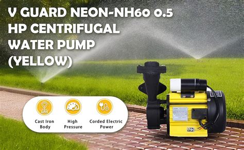 V GUARD NEON-NH60 0.5 HP Centrifugal Water Pump (Yellow) Easy to ...