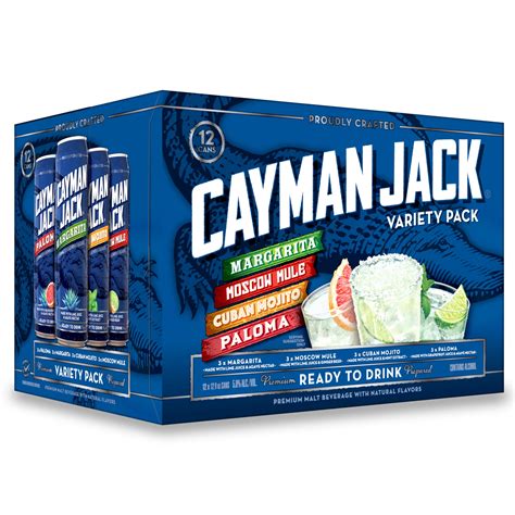 Cayman Jack Margarita Variety Pack 12 fl oz Cans with Lime, Agave ...