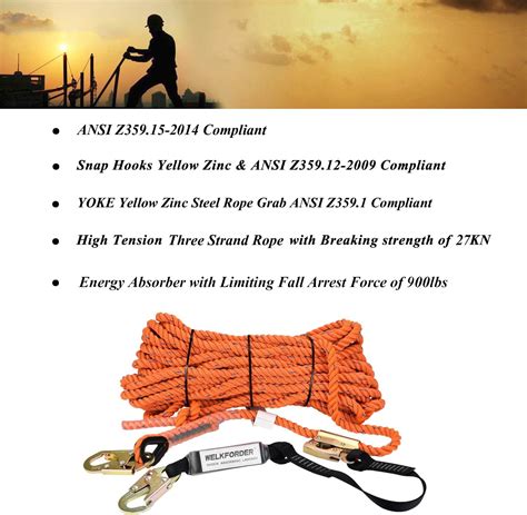 WELKFORDER 100FT Vertical Lifeline Assemble Three Strand Rope India | Ubuy