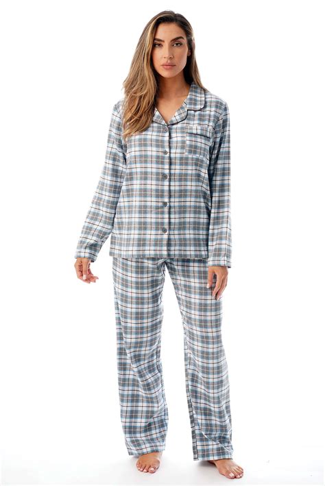 Just Love Women's Flannel Pajama Set, Grey, Large, Cozy Winter ...