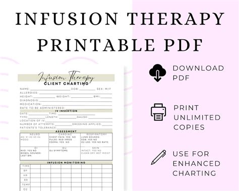 Infusion Therapy Charting, IV Hydration Assessment, IV Vitamin Therapy ...