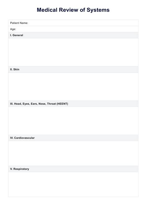 Medical Review Of Systems