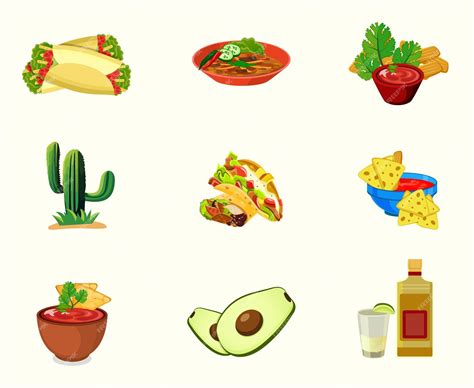 Premium Vector | Mexican Food Illustration Clip Art Set Mexican ...