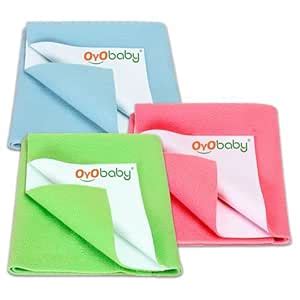 Buy OYO BABY Baby Bed Protector Combo | 3 Pieces: 1 Large Dry Sheet 140 ...