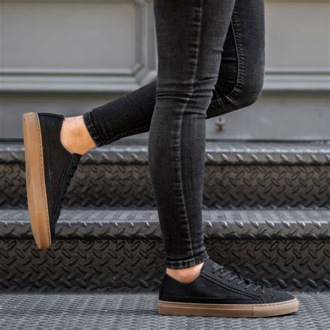 Women's Kicks Canvas Sneaker in Black Gum Sole - Nothing New®