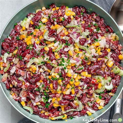 BEST Kidney Bean Salad {Creamy Red Bean Salad VIDEO} - Key To My Lime