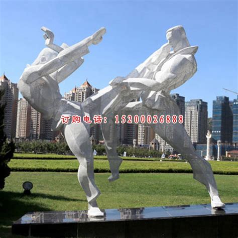 不锈钢运动人物雕塑 - 卓景雕塑公司
