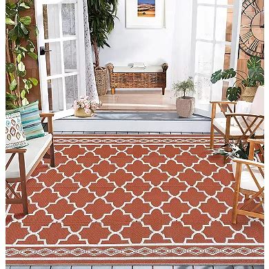 Garvee Outdoor Area Rugs Moroccan Foldable Rugs for RV Trip Picnic Camping