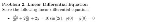 Image result for Solve Linear Differential Equations