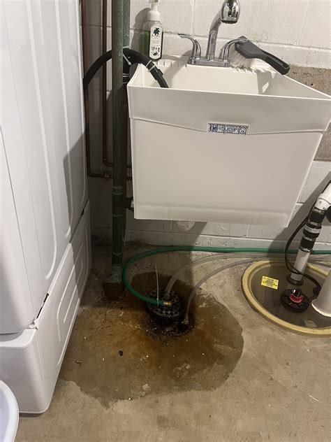 Basement floor drain overflows when the washing machine drains. I did ...