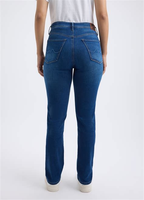 Women Blue High Waist Straight Softlex Jeans | Pepe Jeans India