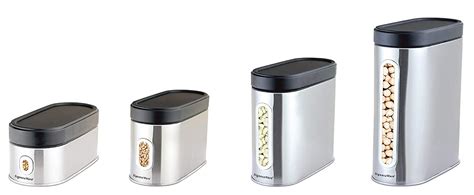 Buy Signoraware Modular Steel Container (Window Oval) Matte,Set of 4 ...