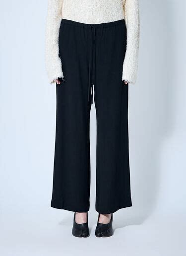 TOTEME Women's' Woven Drawstring Pants in Black | LN-CC®