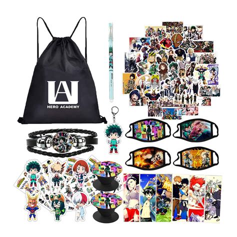 Buy My Hero Academia Merch Gift Set – MHA Merch 1 MHA Bag 4 MHA Face 50 ...