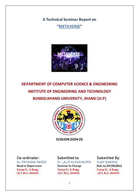 A Technical Seminar Report on Metaverse final - A Technical Seminar ...