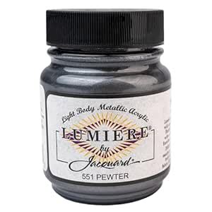 Jacquard Lumiere Metallic Acrylic Paint 66.54 ml Pewter : Amazon.in ...