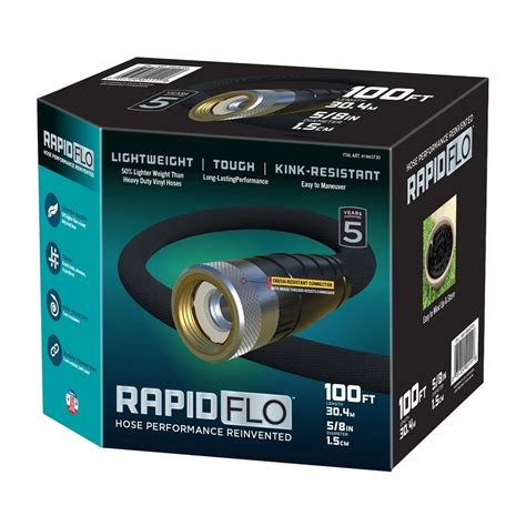 Teknor Rapid Flo Compact Garden Hose, 5/8 Inch x 100 Foot - Walmart ...