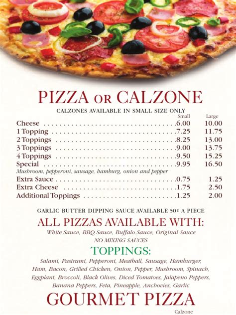 Image result for Village Pizza Menu