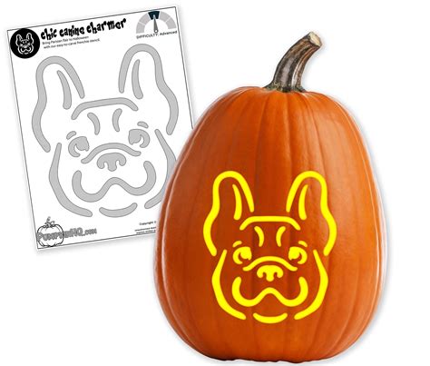 Frenchie Dog Pumpkin Carving Stencil - Pumpkin HQ