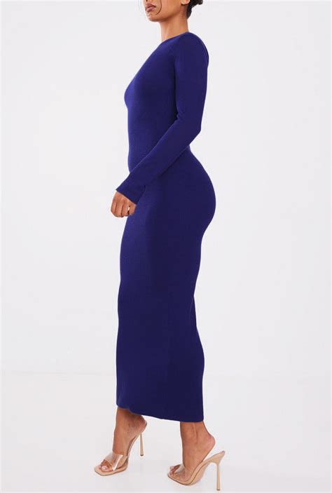 Juliene Navy Open Back Maxi Dress – OUTCAST