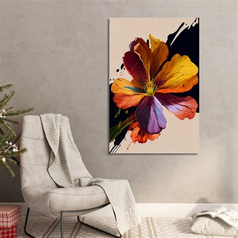 Modern Floral Art Canvas Print for Wall Decor – Kotart
