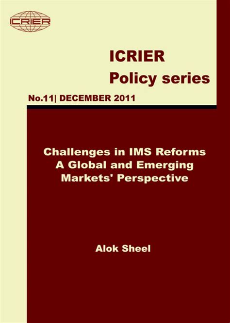 Challenges in IMS Reforms A Global and Emerging Markets’ Perspective ...