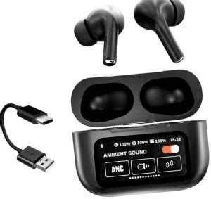 Qexle 3D Sound Earbuds with 32 db ANC + ENC and On Display Bluetooth ...
