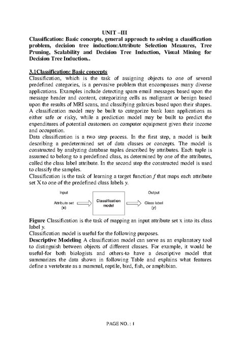DWDM UNIT-3 Classification & Decision Tree Induction Notes (R20) - Studocu