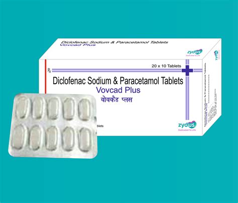 Vovcad Plus tab 10X2X10 Diclofenac Sodium 50 Mg + Paracetamol 325 Mg b ...