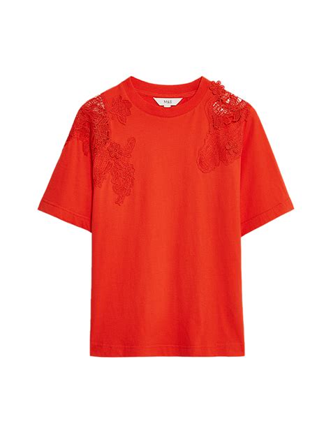 Buy Pure Cotton Embroidered T-Shirt at Marks & Spencer