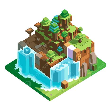 Minecraft Clipart Minecraft World Vector, World Clipart, Isometric ...
