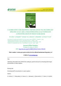 Calibrating Chlorophyll Meter (Spad-502) Reading by Specific Leaf Area ...