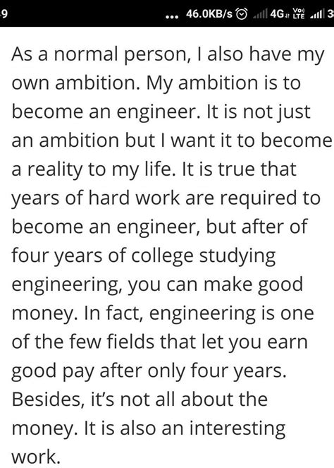 Essay my ambition to become engineer - Brainly.in