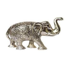 Buy Brand Basket Craft Item Silver Metal Elephant Showpiece for Home ...
