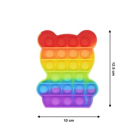 4474 Bear Pop It Fidget Toys Stress Relief Rainbow — DeoDap