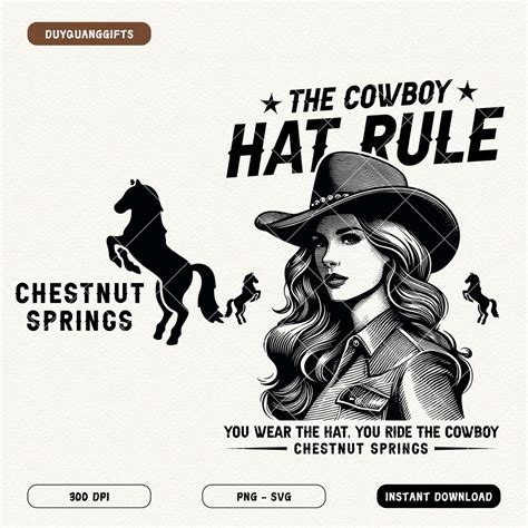 The Cowboy Hat Rule Chestnut Springs Png Svg, Bookish Cowgirl ...