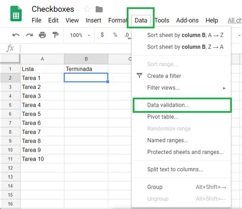 Checkbox en Google Sheets - Business Intelligence MX