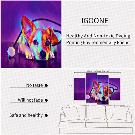 IGOONE 4 Panels Canvas paintings - Cute jack russell India | Ubuy