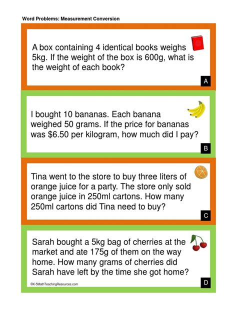 Simple Conversion Word Problems 的图像结果