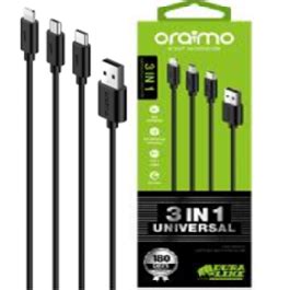 Free Try and Buy:Oraimo OCD-X91 3-in-1 Universal Data Charge Cable (Black)